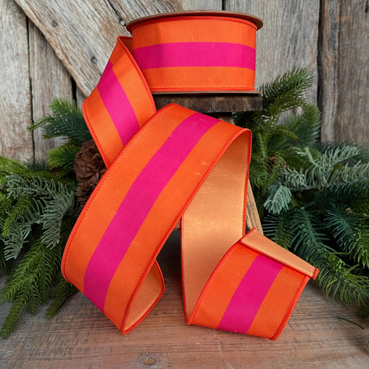 2.5" Orange Pink Halloween Ribbon