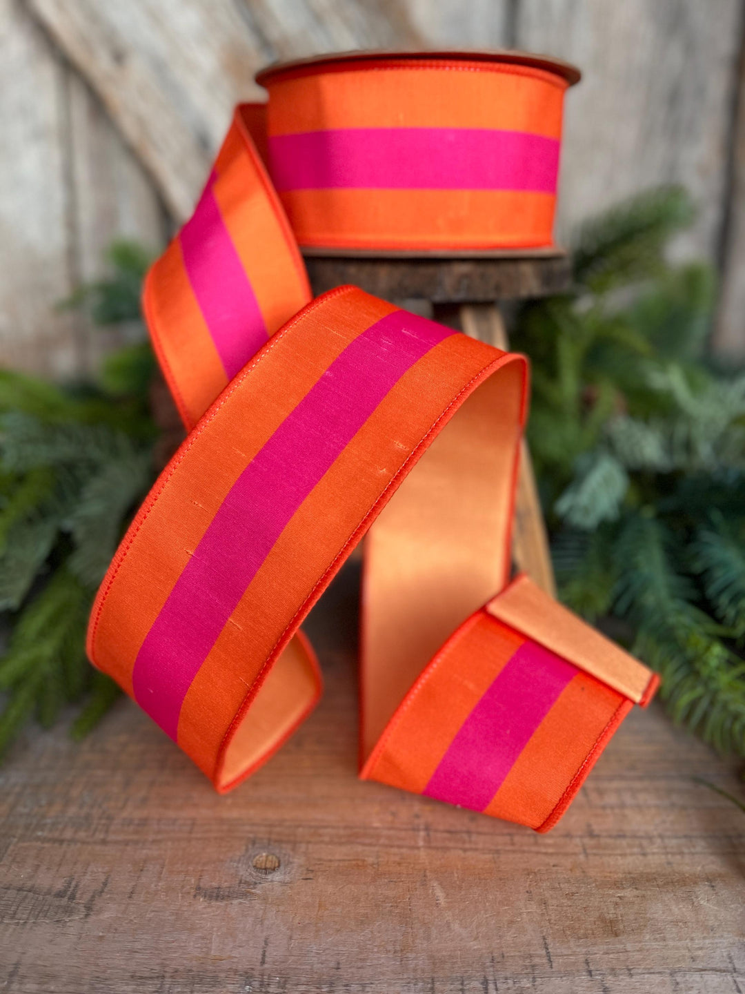 2.5" Orange Pink Halloween Ribbon