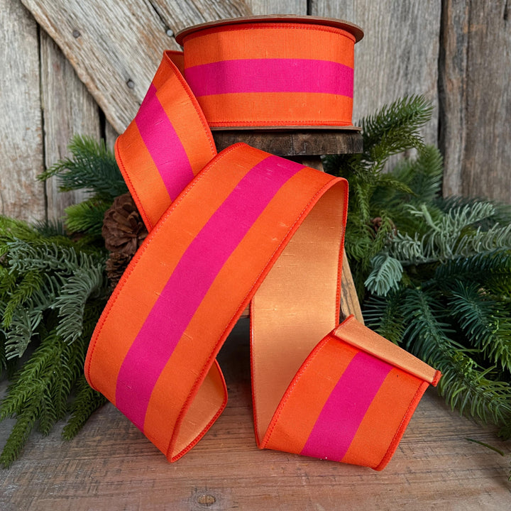 2.5" Orange Pink Halloween Ribbon