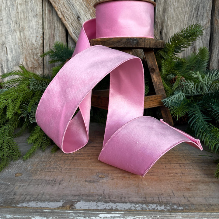 2.5" Pink Velvet Ribbon, baby pink velvet ribbon