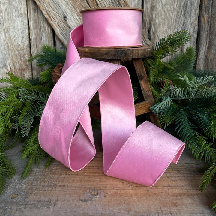 2.5" Pink Velvet Ribbon, baby pink velvet ribbon