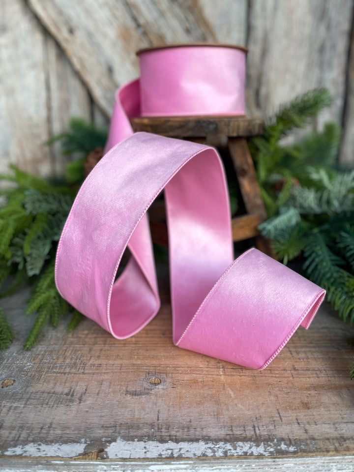 2.5" Pink Velvet Ribbon, baby pink velvet ribbon