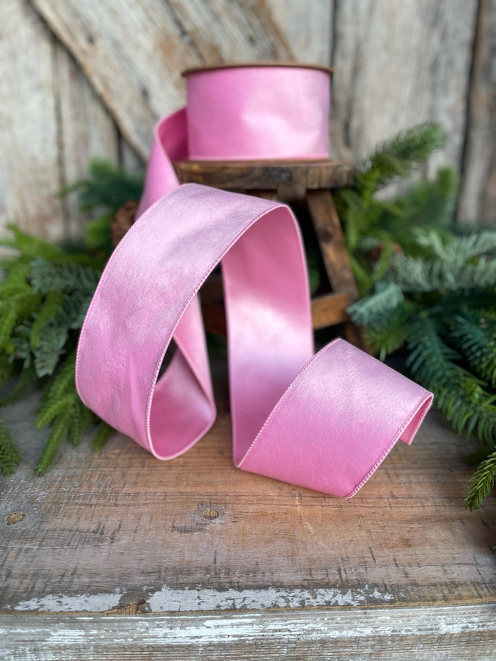 2.5" Pink Velvet Ribbon, baby pink velvet ribbon