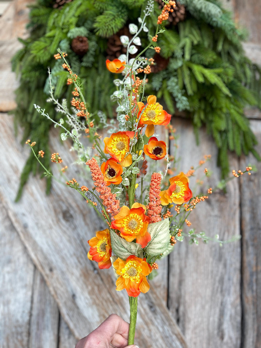 30" Orange Wildflower Filler Bush