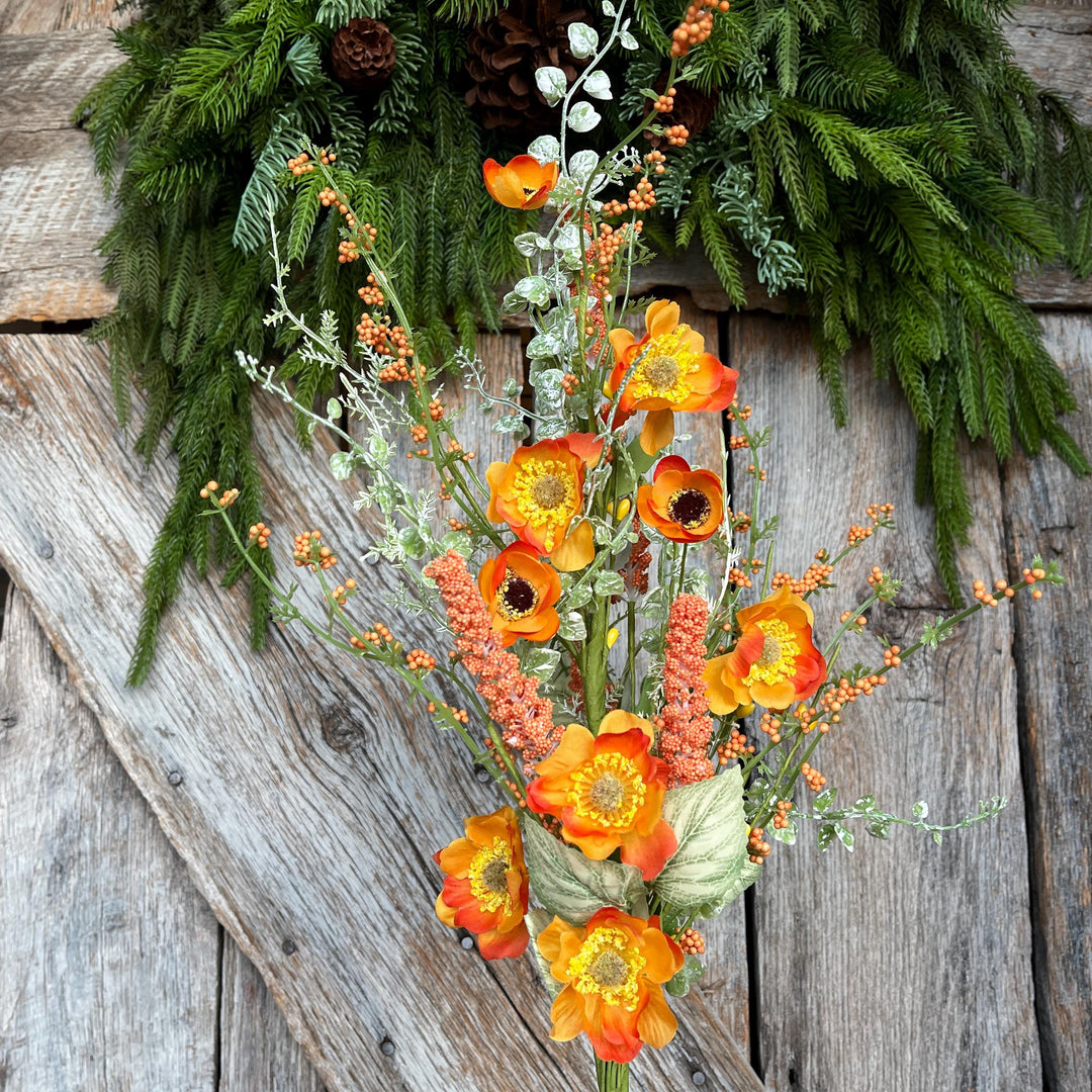30" Orange Wildflower Filler Bush