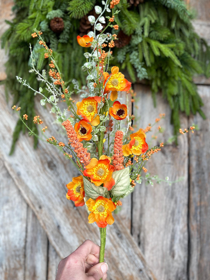 30" Orange Wildflower Filler Bush