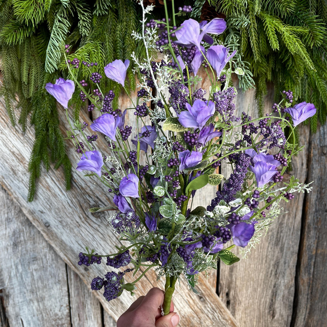 22" Purple Floral Filler Bush, Purple Greenery Bush