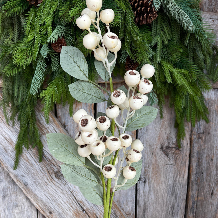 30" Cream Berry Spray, Fall Berry Spray