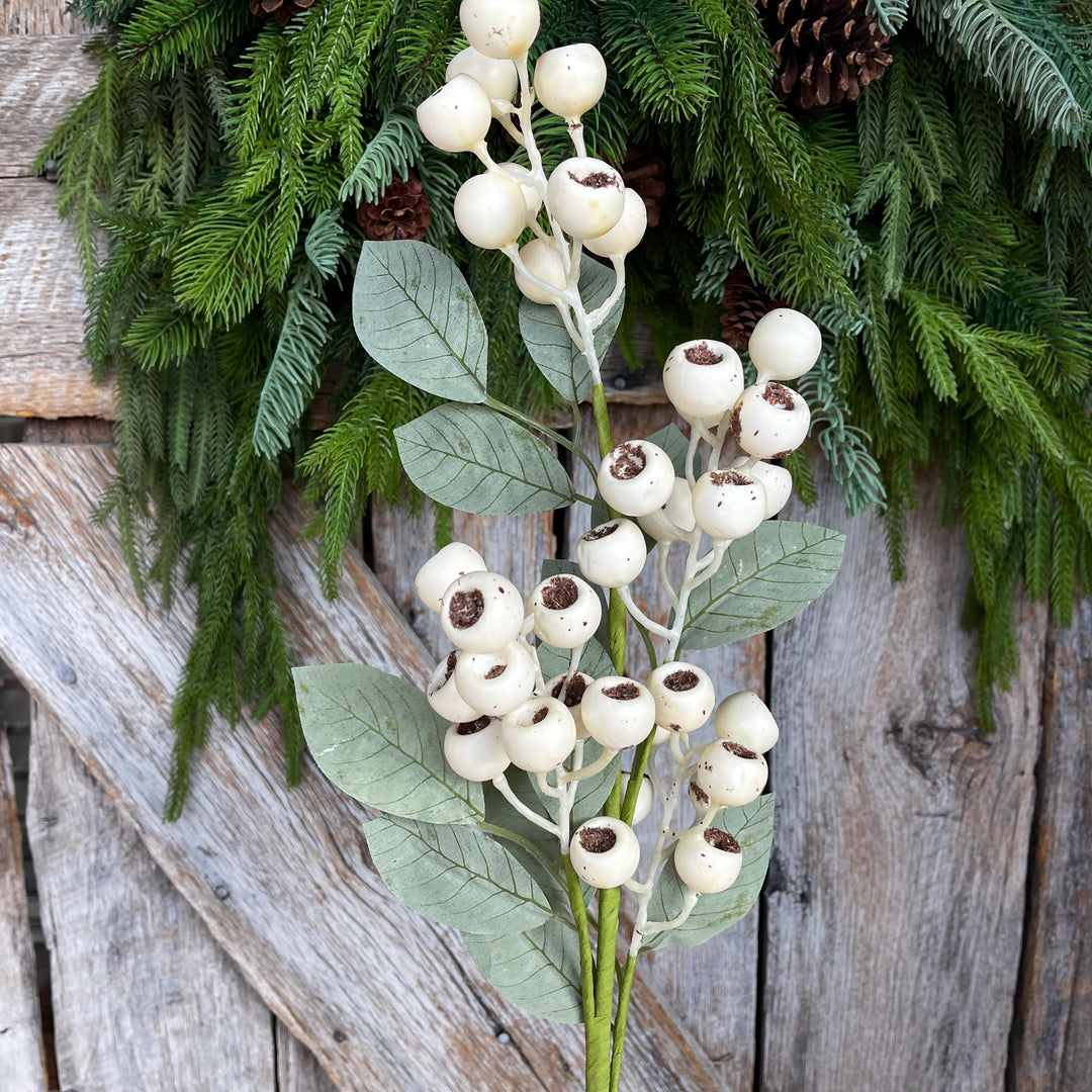 30" Cream Berry Spray, Fall Berry Spray