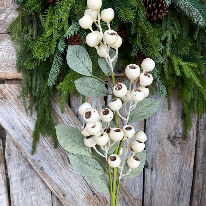 30" Cream Berry Spray, Fall Berry Spray