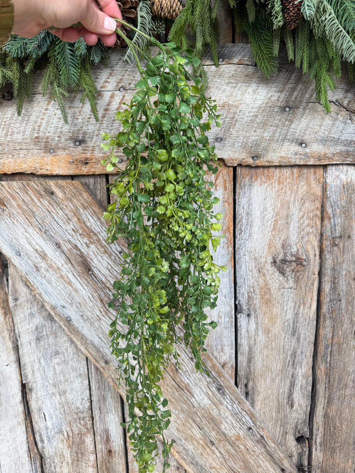 33" Hanging Maiden Hair Bush, Hanging Greenery Bush