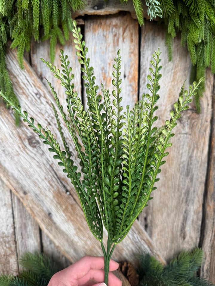 16" Beaded Greenery Bush, 13686GN