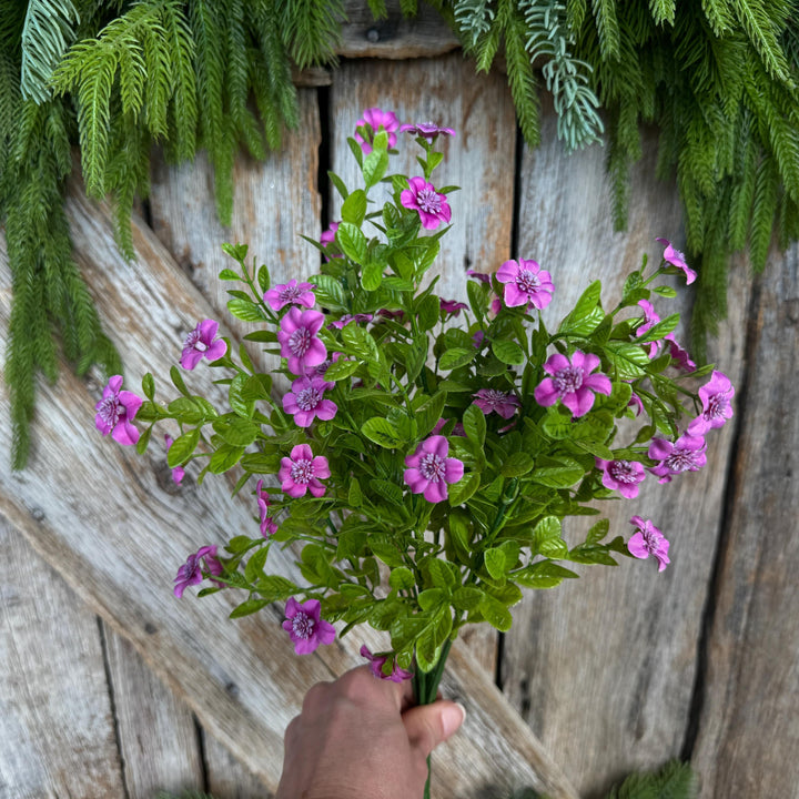 17" Purple Fuchsia Floral Bush, Floral Filler Greenery