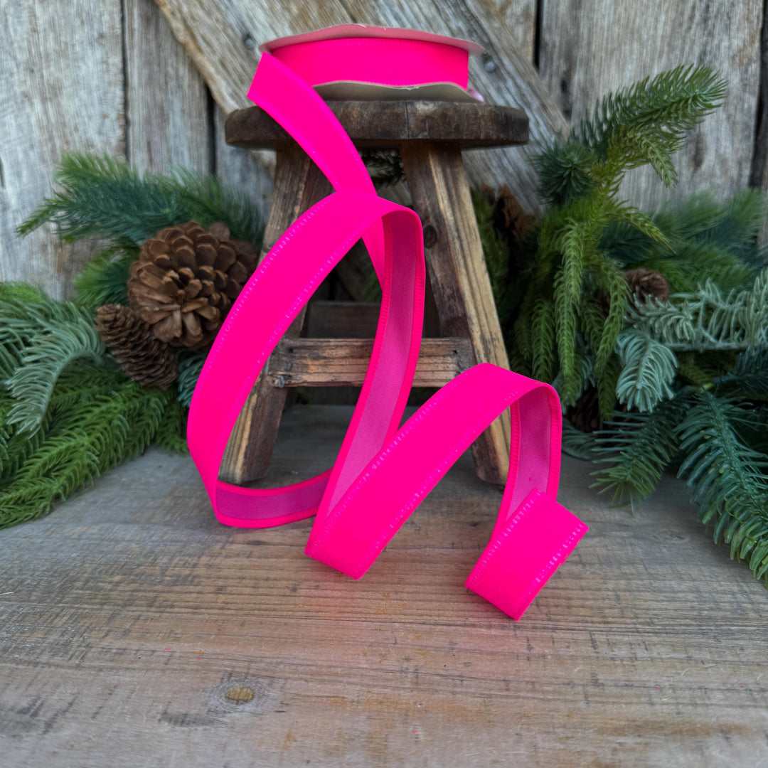 7/8" Hot Pink Velvet Ribbon