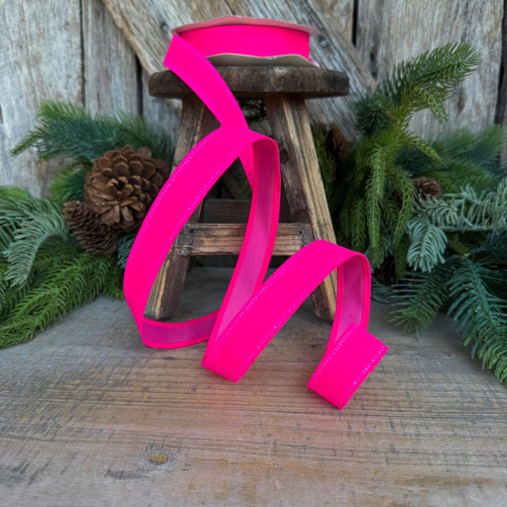 7/8" Hot Pink Velvet Ribbon