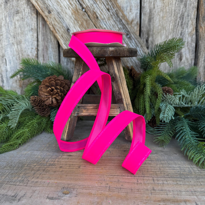 7/8" Hot Pink Velvet Ribbon