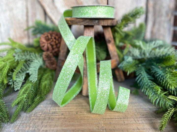 7/8" Lime Green Sugar Wired Ribbon