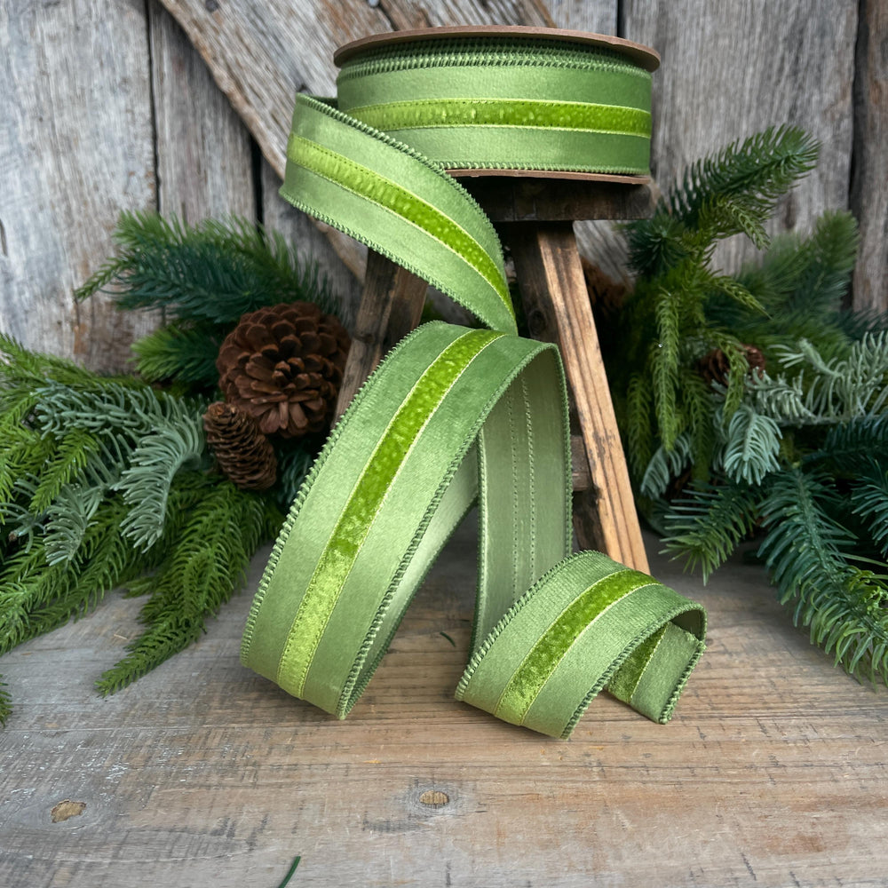 1.5” Green Velvet Ribbon