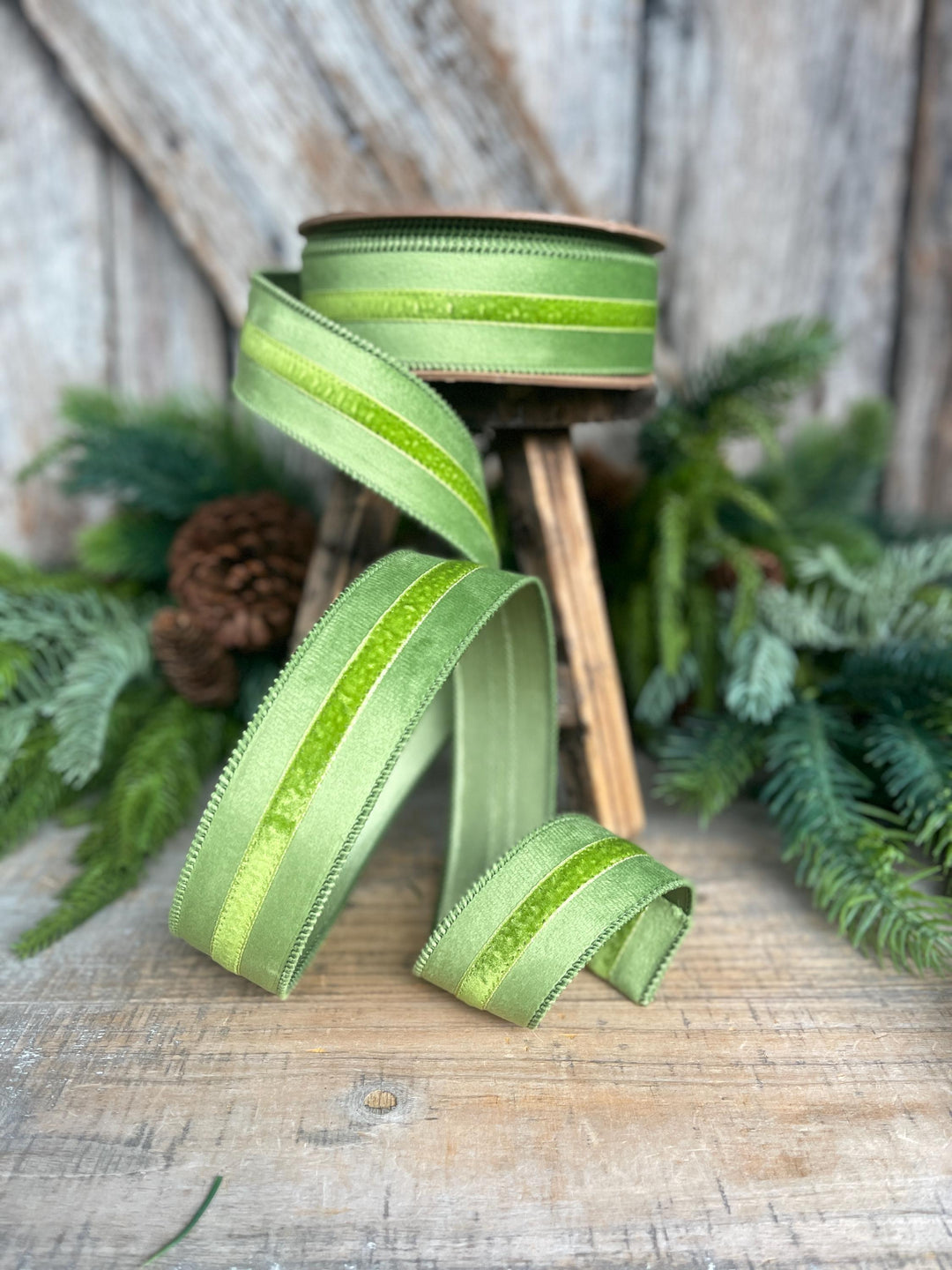 1.5” Green Velvet Ribbon