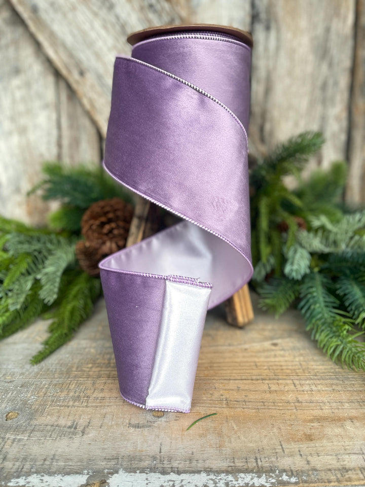 4" Lavender Purple Velvet Ribbon