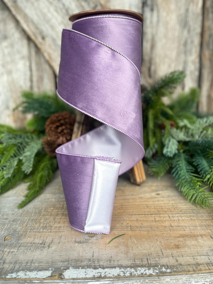 4" Lavender Purple Velvet Ribbon