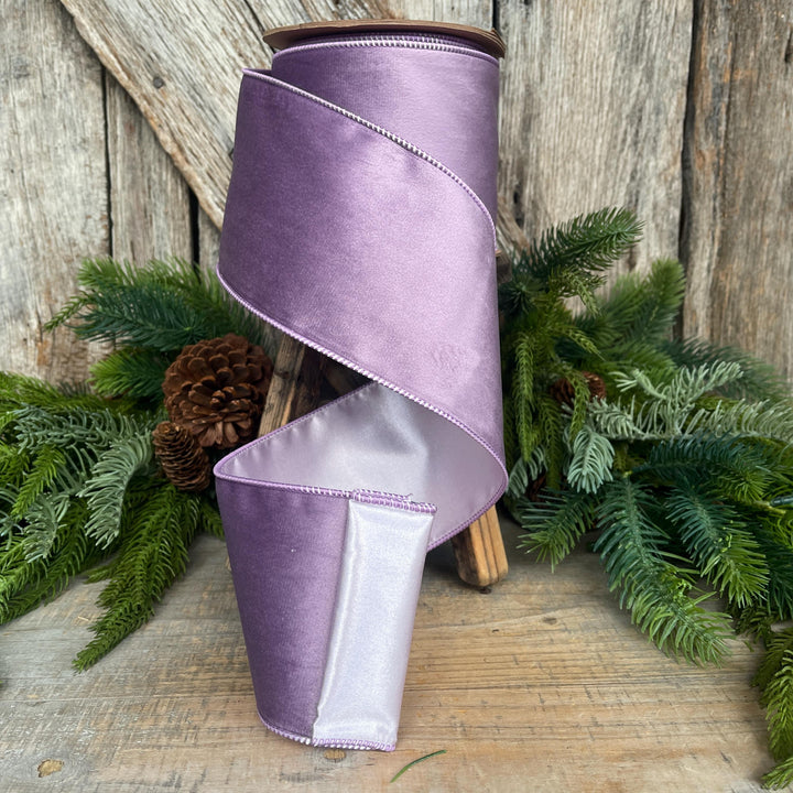 4" Lavender Purple Velvet Ribbon