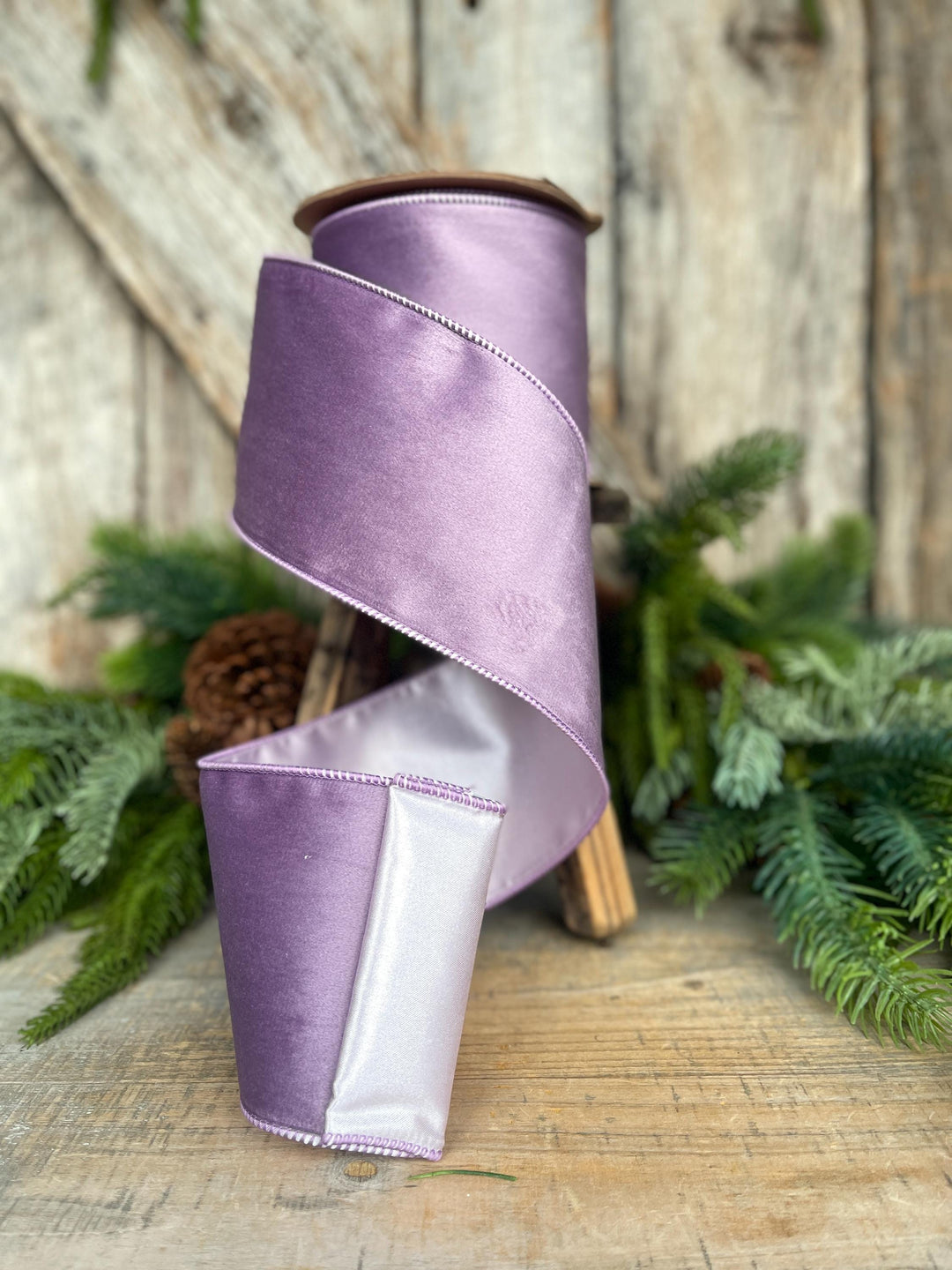 4" Lavender Purple Velvet Ribbon