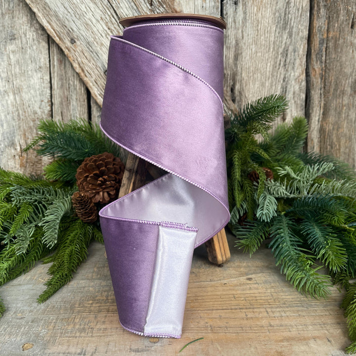 4" Lavender Purple Velvet Ribbon