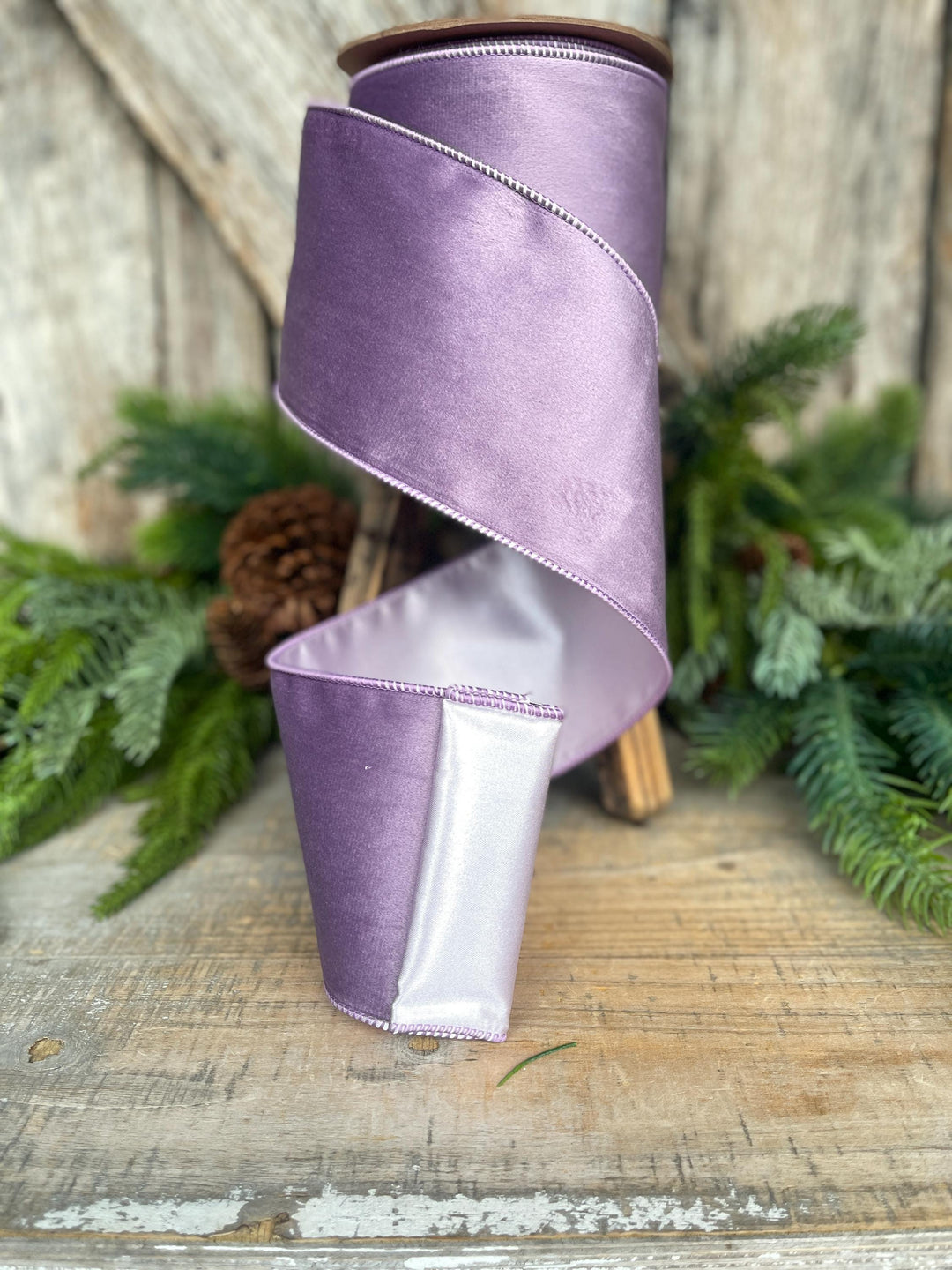 4" Lavender Purple Velvet Ribbon