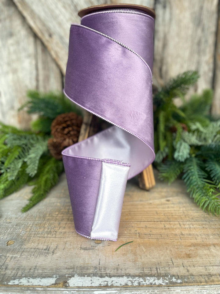 4" Lavender Purple Velvet Ribbon