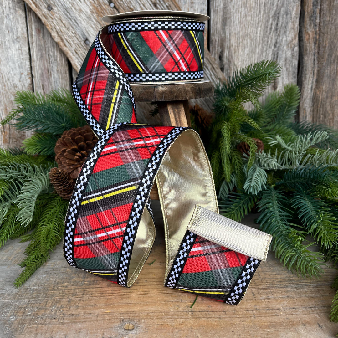 2.5" Traditional Christmas Plaid Ribbon