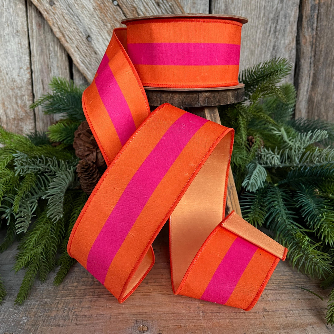 2.5" Orange Pink Halloween Ribbon