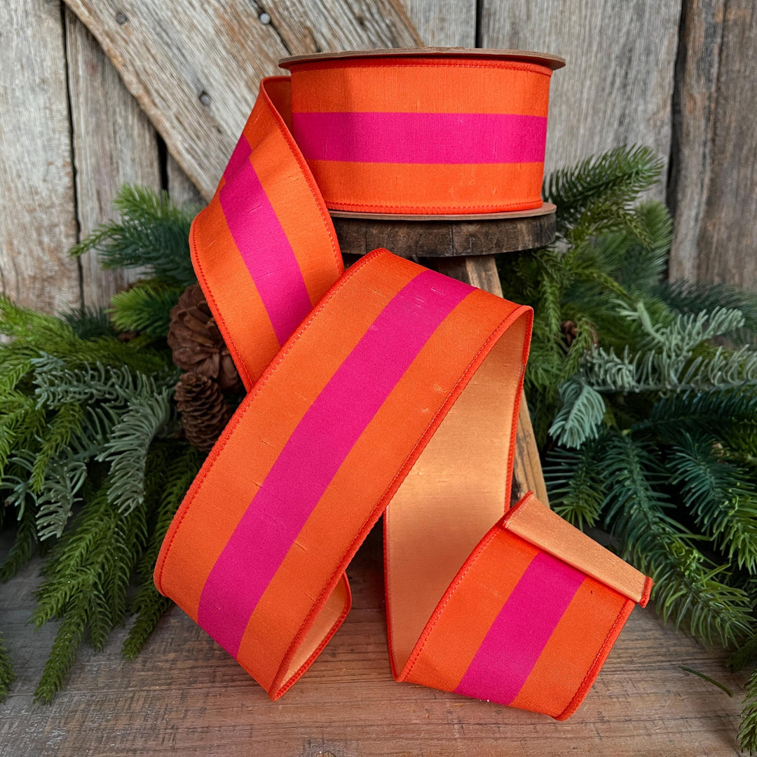 2.5" Orange Pink Halloween Ribbon