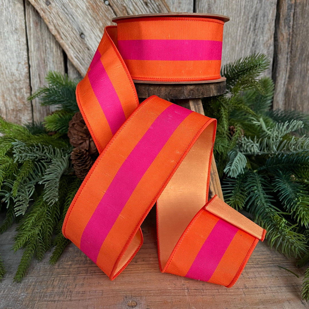 2.5" Orange Pink Halloween Ribbon