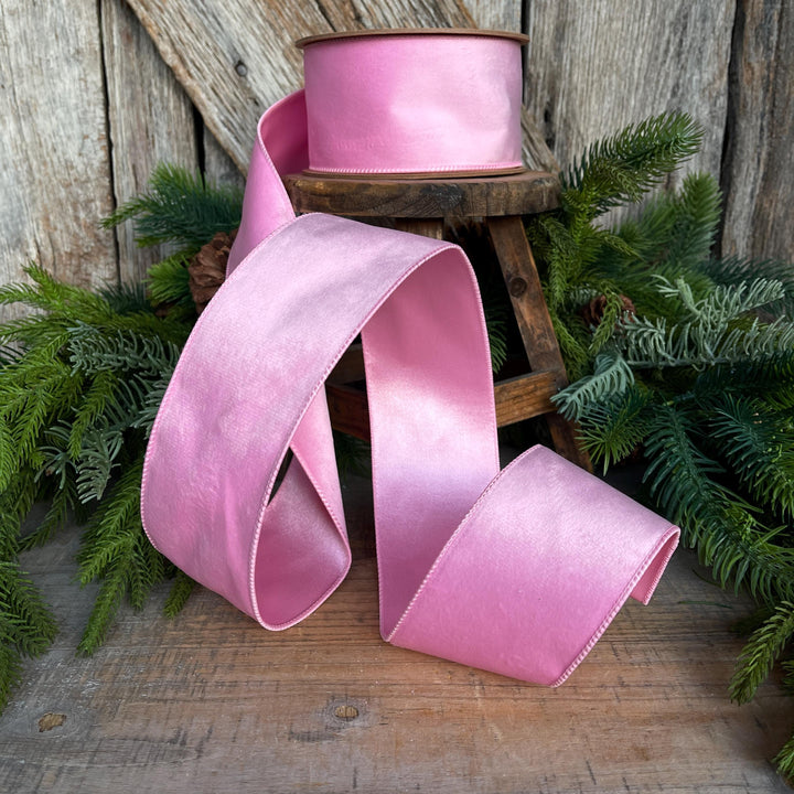 2.5" Pink Velvet Ribbon, baby pink velvet ribbon