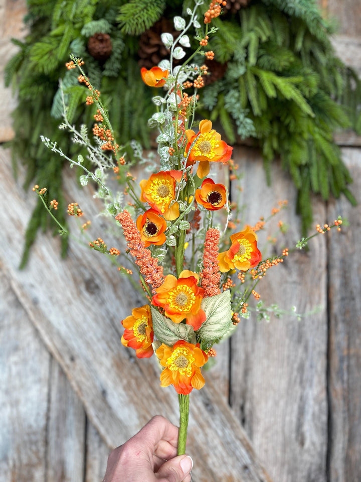 30" Orange Wildflower Filler Bush