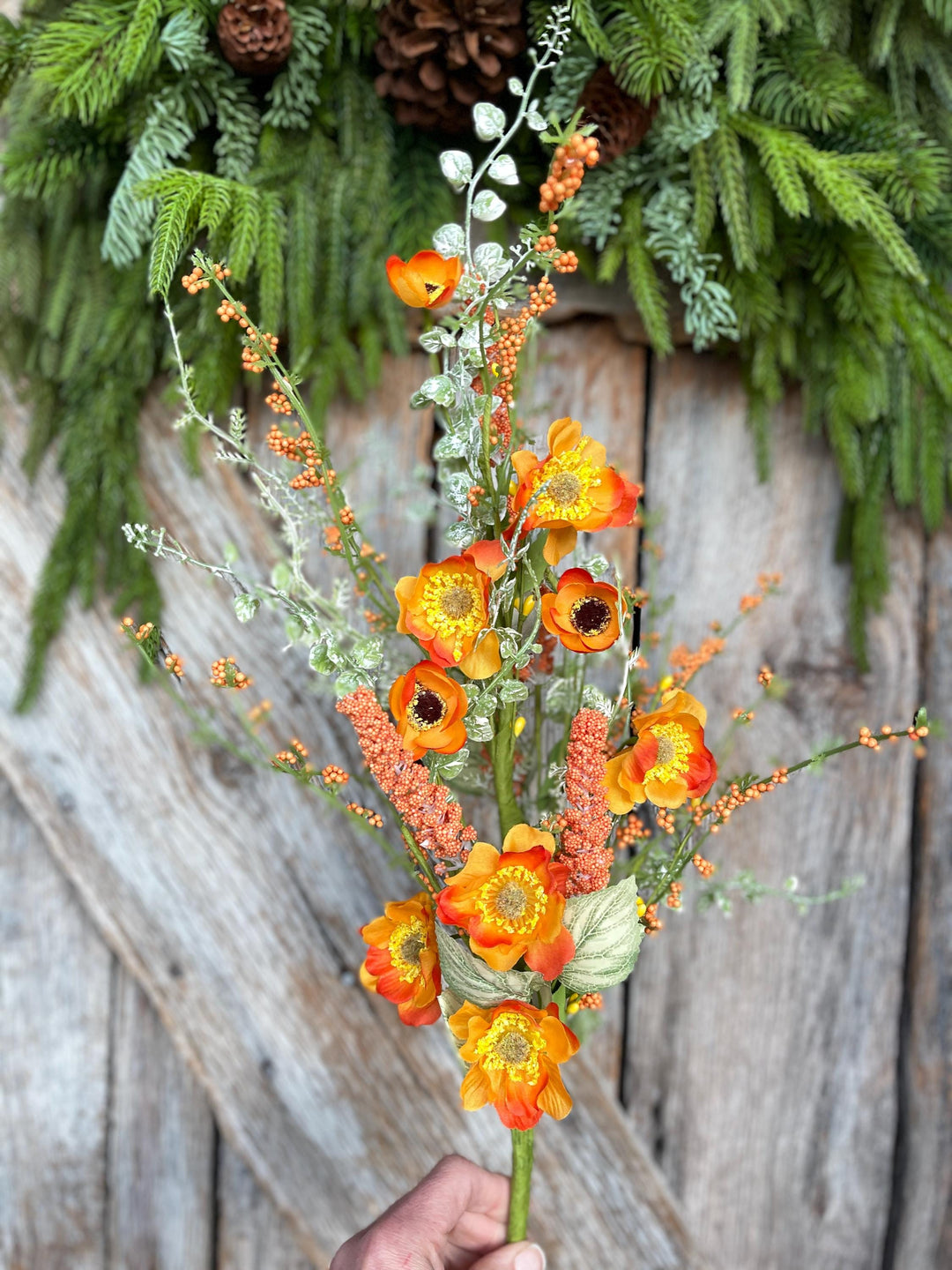 30" Orange Wildflower Filler Bush