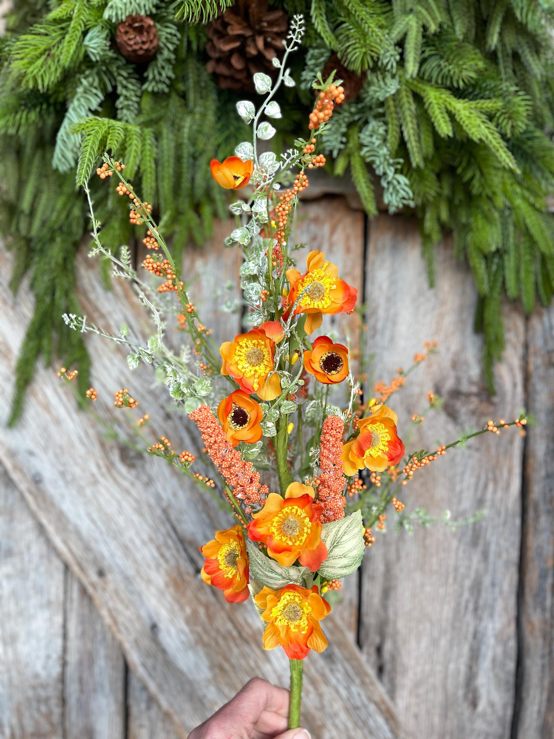 30" Orange Wildflower Filler Bush