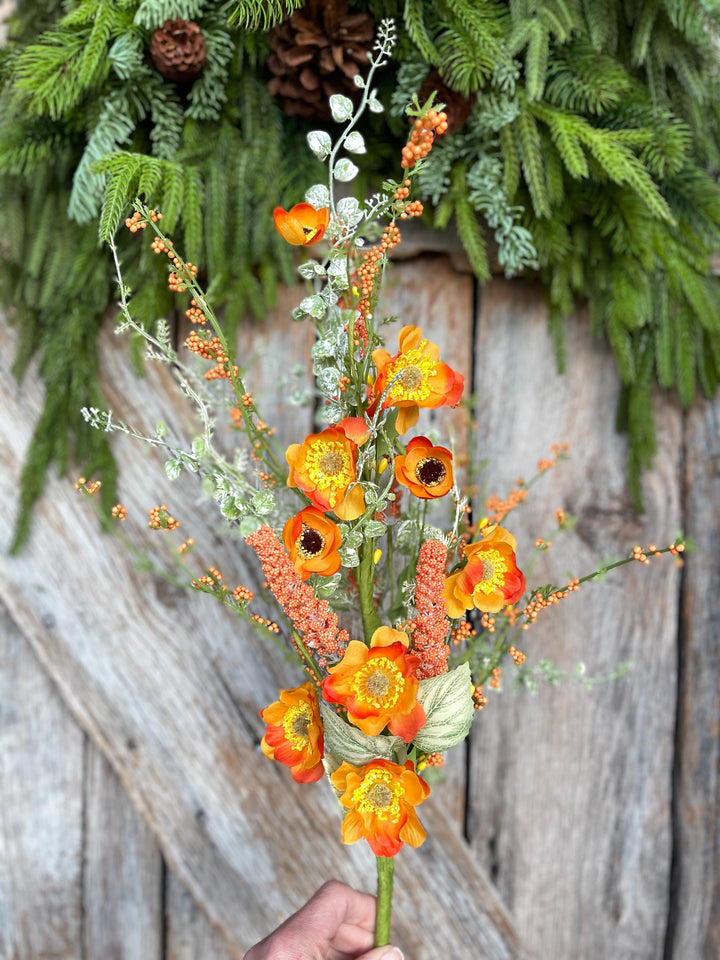 30" Orange Wildflower Filler Bush