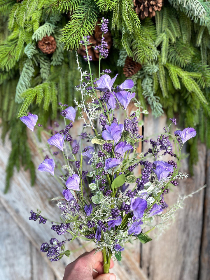 22" Purple Floral Filler Bush, Purple Greenery Bush