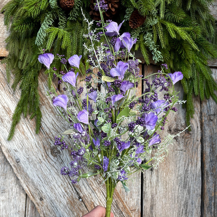 22" Purple Floral Filler Bush, Purple Greenery Bush