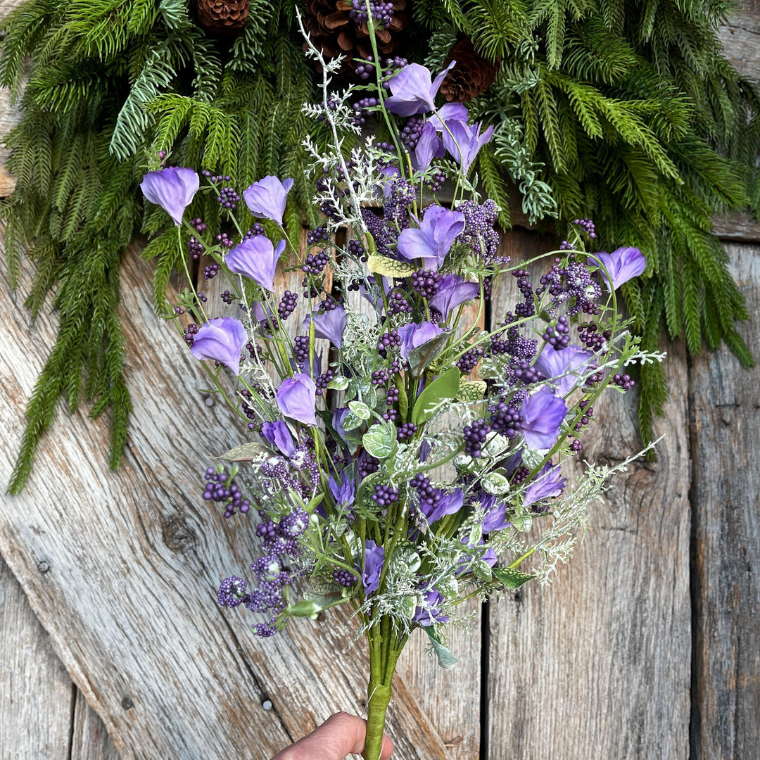 22" Purple Floral Filler Bush, Purple Greenery Bush
