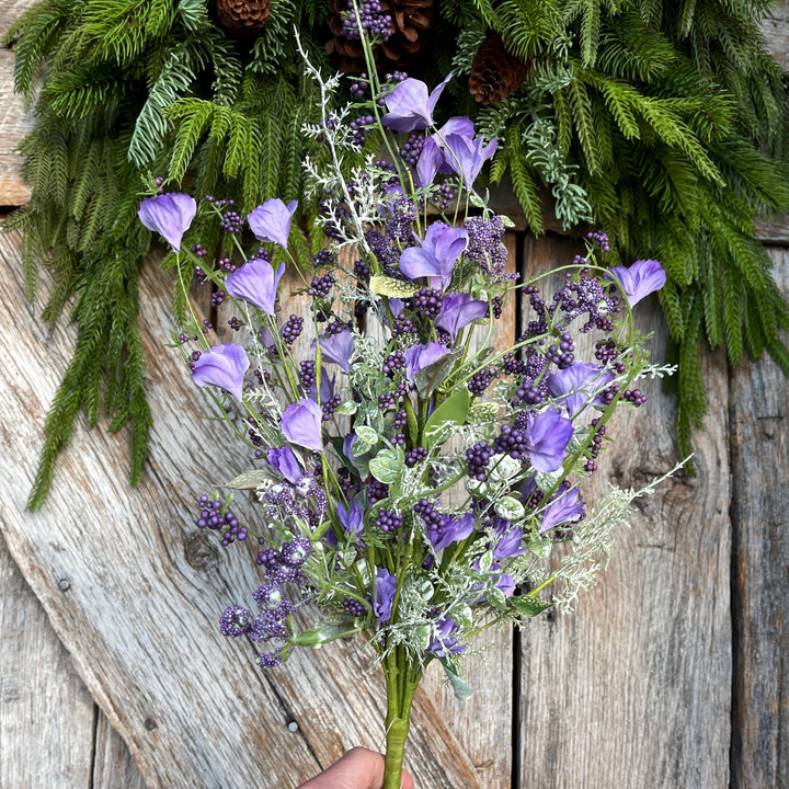 22" Purple Floral Filler Bush, Purple Greenery Bush