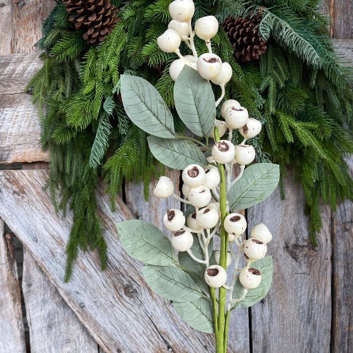 30" Cream Berry Spray, Fall Berry Spray