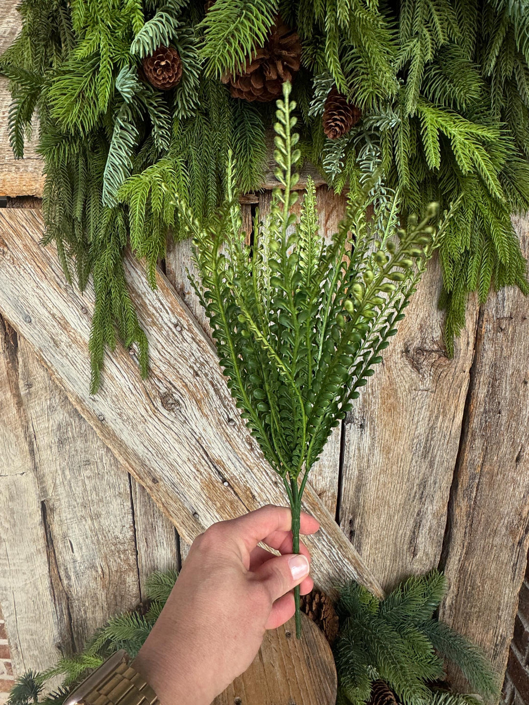 16" Beaded Greenery Bush, 13686GN