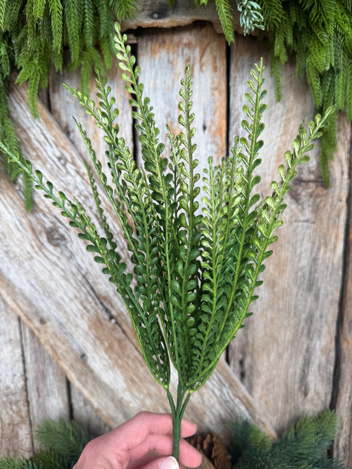 16" Beaded Greenery Bush, 13686GN