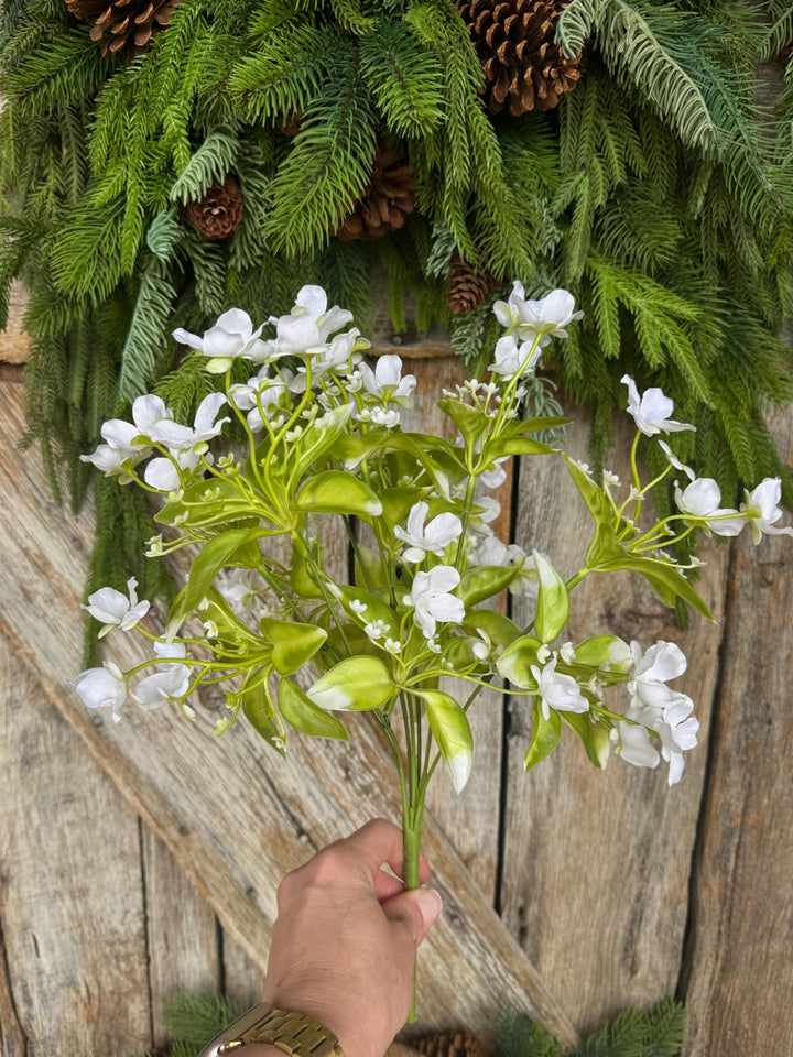 17" White Wild Flower Pick, White Floral, 35180CM