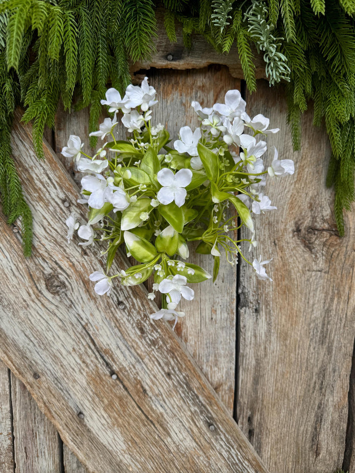 17" White Wild Flower Pick, White Floral, 35180CM