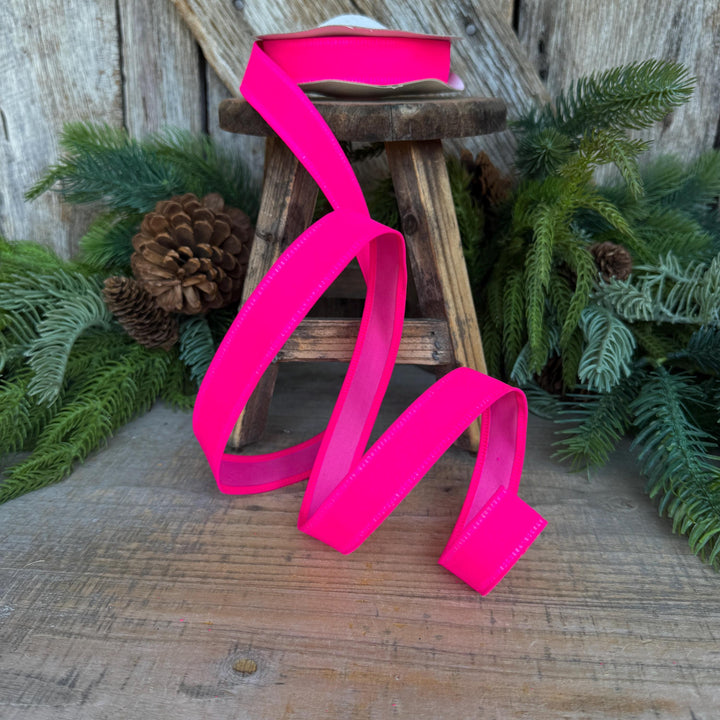 7/8" Hot Pink Velvet Ribbon