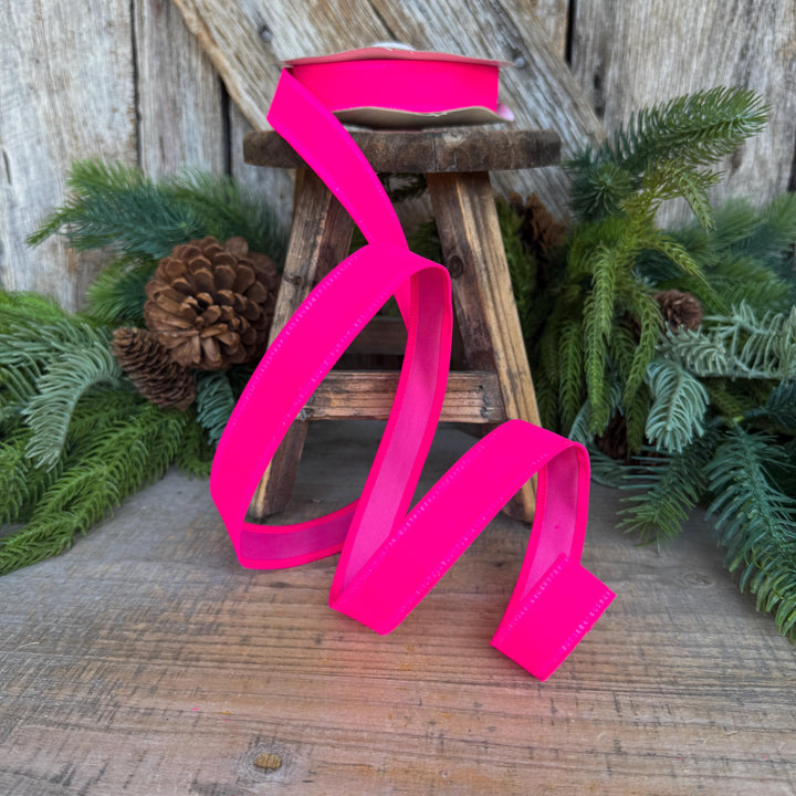 7/8" Hot Pink Velvet Ribbon